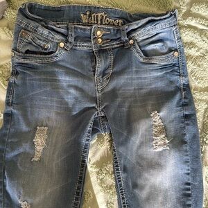 Wallflower Faded Embellished Pockets Capri Pants Size 3 (L16)